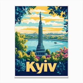 Aihrgdesign A 1970s Inspired Travel Poster For Kyiv Canvas Print