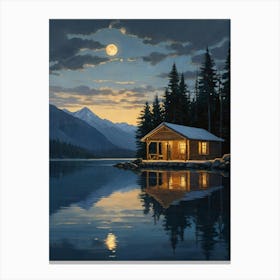 Cabin By The Lake 1 Canvas Print