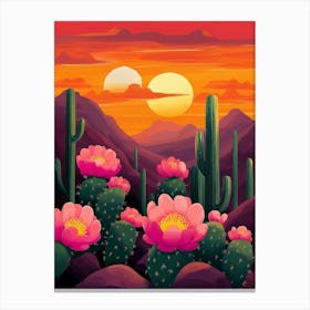 Cactus Desert Landscape 1 Canvas Print