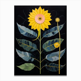 Sunflower 4 Hilma Af Klint Inspired Flower Illustration Canvas Print