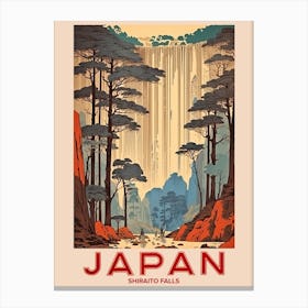 Shiraito Falls, Visit Japan Vintage Travel Art 1 Canvas Print