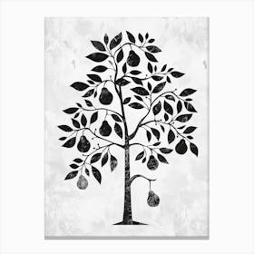 Pear Tree Simple Geometric Nature Stencil 2 Canvas Print