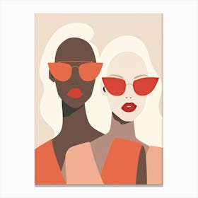 Two Women In Sunglasses 1 Canvas Print