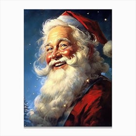 Santa Claus 3, Vintage Retro Poster Canvas Print
