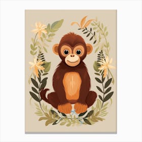 Baby Animal Illustration  Orangutan 1 Canvas Print