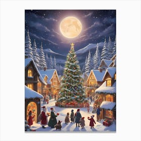 Christmas Village Design Canvas Print