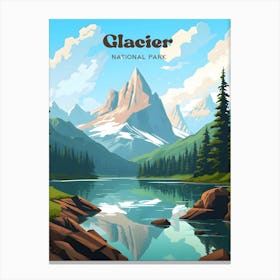 Glacier National Park Montana USA Camping Travel Art Canvas Print