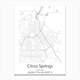 Citrus Park,United States Minimalist Map 1 Canvas Print