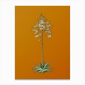 Vintage Giant Cabuya Botanical on Sunset Orange n.0578 Canvas Print