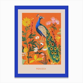 Spring Birds Poster Peacock 4 Canvas Print
