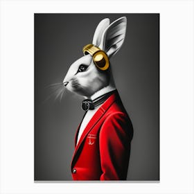 Rabbit With Headphones 1 Canvas Print