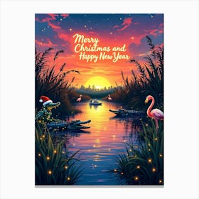 Merry Christmas And Happy New Year 5 Canvas Print