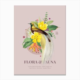 Flora & Fauna with Bird of Paradise Canvas Print