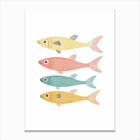 Scandinavian Retro Fish Canvas Print