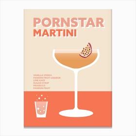 Pornstar Martini Cocktail Colourful Bar Wall Canvas Print
