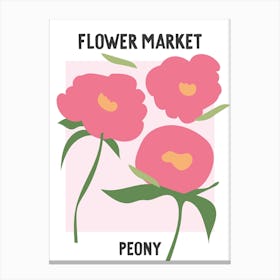Flower Market Poster Peony Canvas Print