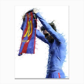 Lionel Messi Watercolor Canvas Print