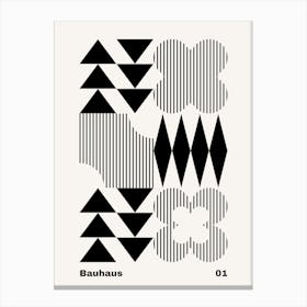 Geometric Bauhaus Poster B&W 1 Canvas Print