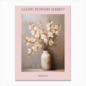 Classic Flowers Market  Freesia Floral Poster 4 Canvas Print