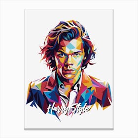 Harry Style 01 Portrait Music Icon Style WPAP Pop Art Canvas Print