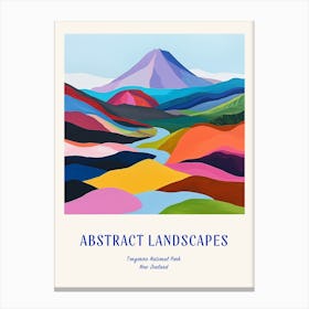 Colourful Abstract Tongariro National Park New Zealand 3 Poster Blue Canvas Print