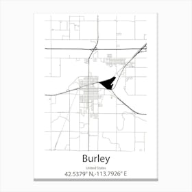 Burley,United States Minimalist Map Canvas Print