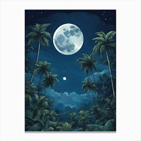 Full Moon In The Jungle 3 Canvas Print