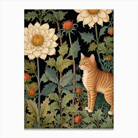 William Morris Cat In The Garden 3 Canvas Print