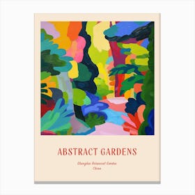 Colourful Gardens Shanghai Botanical Garden China 2 Red Poster Canvas Print