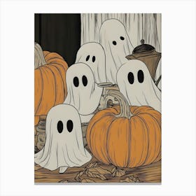 Ghosts And Pumpkins 2 Canvas Print