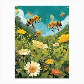 Leafcutter Bee Storybook Illustration 18 Canvas Print