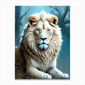 Lion In The Forest 54 Canvas Print