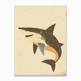 Cute Beige Tones Shark 5 Canvas Print