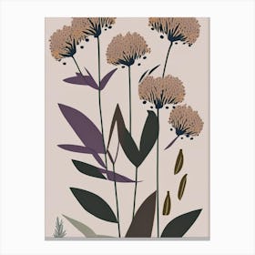 Ironweed Wildflower Modern Muted Colours 2 Canvas Print