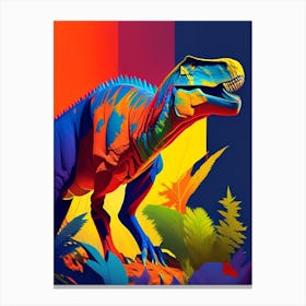 Allosaurus Fragilis 1 Primary Colours Dinosaur Canvas Print