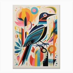 Colourful Scandi Bird Falcon 3 Canvas Print