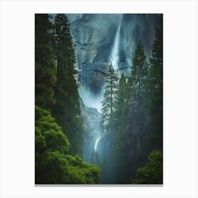 Waterfall In Yosemite 1 Canvas Print