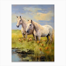 Horses Painting In County Kerry, Ireland 2 Canvas Print