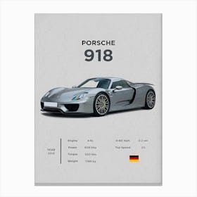 Porsche 918 Spider Canvas Print