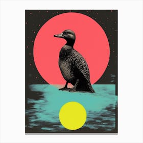 Black Abstract Geometric Duck Risograph Inspired Print 1 Canvas Print