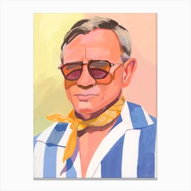Daniel Craig in Stripes Canvas Print