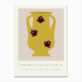 Minimalist Ceramic Vase Yellow Canvas Print