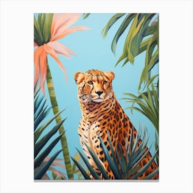 Cheetah 4 Tropical Animal Portrait Canvas Print