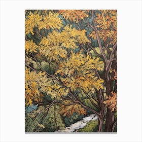 Bebbs Willow 1 Vintage Autumn Tree Print  Canvas Print