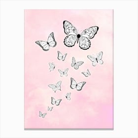 Cute Pink Butterflies for girls Canvas Print