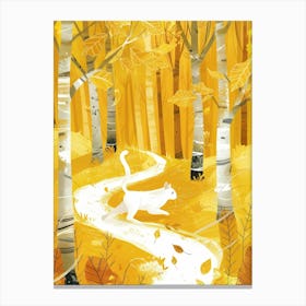 Birch Forest In Autumn Canvas Print