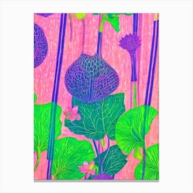 Lotus Root Risograph Retro Poster vegetable Canvas Print