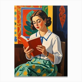 Woman Reading A Book 2 Canvas Print