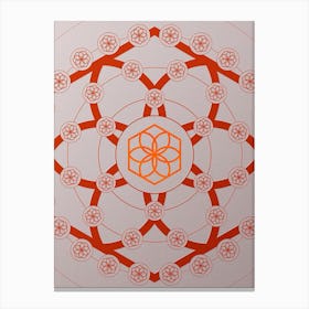Geometric Abstract Glyph Circle Array in Tomato Red n.0100 Canvas Print