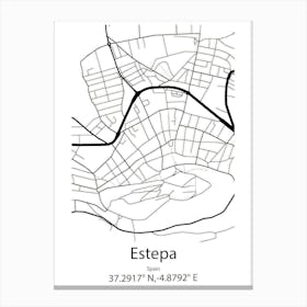 Estepa,Spain Minimalist Map Canvas Print